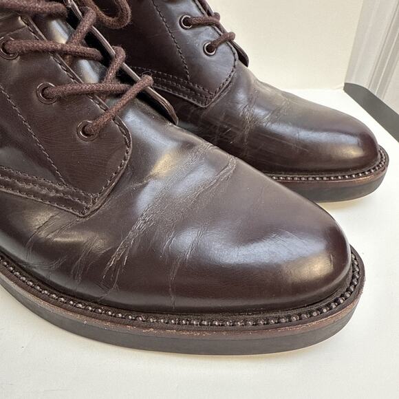 Coach Womens Edison Leather Boots Chestnut Brown sz 9.5 B Side Zipper VG Used - Picture 2 of 14